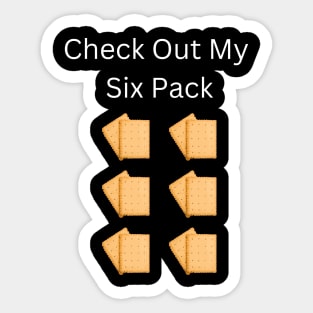 Check Out My Six Pack Biscuit Sticker